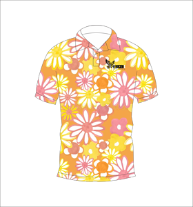 เสื้อโปโลพิมพ์ลายดอกไม้สำหรับผู้ชาย เสื้อโปโลแขนสั้นลำลอง ทรงปกติ โลโก้ด้านหน้า เหมาะสำหรับใส่ในฤดูร้อน - Product Image 1