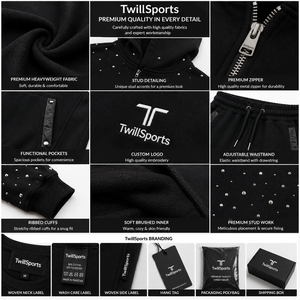 Rhinestone Hoodie and Wide Leg <b>Sweatpants</b> <b>Set</b> Unisex Zip up Tracksuit Streetwear Jogger <b>Set</b> 100% Cotton Winter Customized Logo - Product Image 6