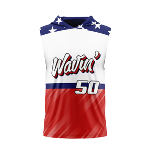 Maillot de football sans manches à capuche pour garçons Stars 7v7, design à panneaux sublimés, nom d'équipe personnalisé, numéro de joueur, vêtements de ligue pour jeunes - Product Image 1