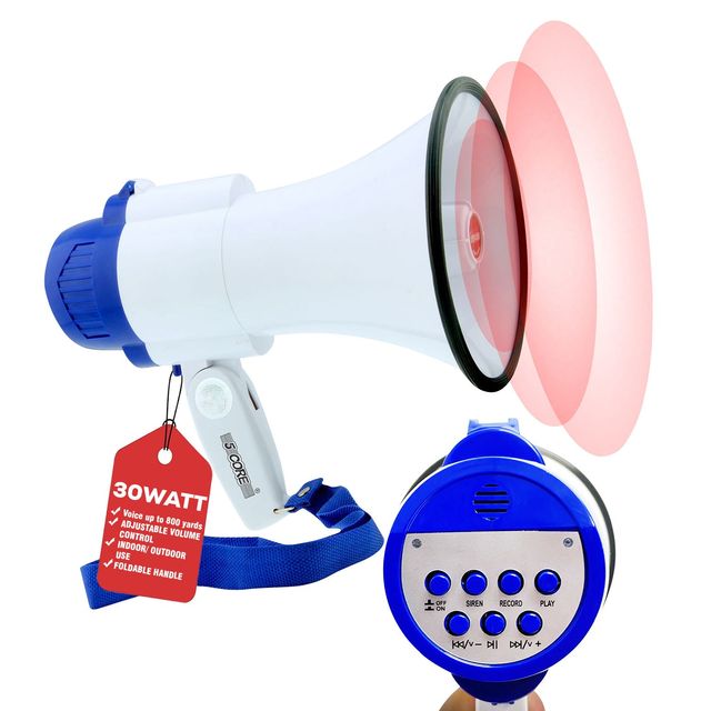 S-Core Rechargeable Megaphone 30W USB Portable Loud Horn Cheerleading Siren Noise Maker Kids Model