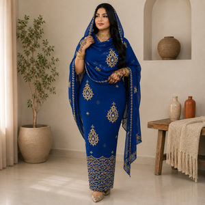 Tela de Voile de Algodón con Bordado Fino |   Tela de Algodón 100% Sudanesa para Vestidos Toub, Ideal para Bodas, Fiestas, Eventos y Uso Diario - Product Image 2