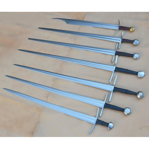 Ensemble de 7 épées médiévales de collection en acier à outils avec fourreau en cuir - Product Image 4