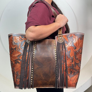 Sac fourre-tout de transport dissimulé en cuir usiné à la main de haute qualité à la mode Vente en gros de sacs à main tendance en cuir véritable pour femmes - Product Image 4