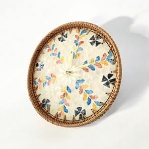 Grande horloge murale décorative en rotin, accessoires pour salon et couloir, horloges tissées à la main les plus vendues - Product Image 5