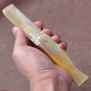 Peigne de poche en corne de buffle de qualité supérieure, fait main, pour le lissage des cheveux, la barbe et la moustache, accessoire de coiffure et de toilettage - Product Image 6