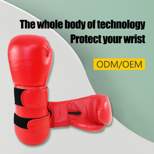 Guantes de Boxeo Rojos de PU con Cierre de Gancho y Bucle en la Muñeca, para Entrenamiento y Sparring de Adultos - Product Image 3