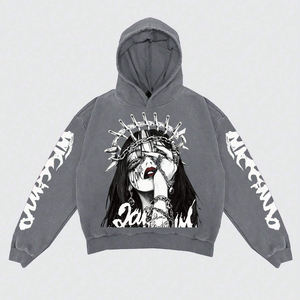 Sudadera con Capucha Premium para Hombre, Personalizada con Impresión DTF, Estilo Desgastado, Holgada, con Hombros Caídos y Cordón Ajustable - Product Image 1