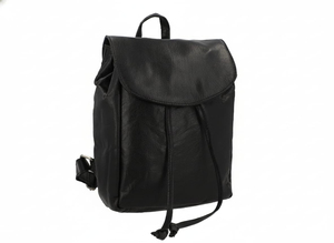 Minimalist Genuine Leather Women's Mini <b>Backpack</b> Square Shape Drawstring Closure Shoulder Strap Daily Use Lightweight Softback - Product Image 3