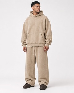 Compre un Conjunto Deportivo Personalizado para Hombre, 100% Algodón, Estilo Holgado, con Sudadera con Capucha Extra Grande y Pantalones Deportivos de Pierna Ancha para Ropa Urbana - Product Image 1