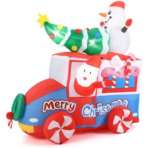 Auto di Babbo Natale Gonfiabile Impermeabile IP44 da 1,8 m con Auto-Gonfiaggio Rapido e 5 Luci LED per Decorazioni Festive da Esterno - Product Image 1