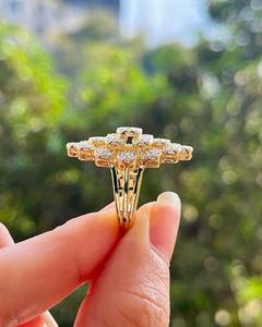 Anillo de Diamantes de Oro Amarillo de 18K para Mujer, Corte Brillante Redondo, 1 Quilate, Claridad VS1, Color F, Joyería de Boda de Diamantes de Lujo, Fabricante - Product Image 3