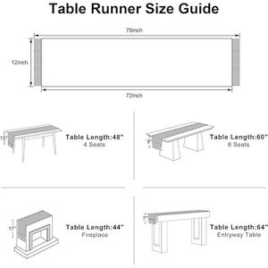 12x72 Inches Boho Macrame <b>Table</b> <b>Runner</b> with Tassels Hollow-Out Design for Home Decor Farmhouse Rustic Style for Living Room - Product Image 6