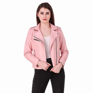 <b>Women's</b> PU <b>Leather</b> <b>Bomber</b> <b>Jacket</b> Slim Fit Stand Collar Fashion Zipper Closure Woven Autumn Winter Outerwear - Product Image 3