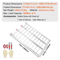 Rampe pliante en alliage d'aluminium de 1500 lb, neuve, pour moto, tracteur, VTT/UTV, camions, tondeuse à gazon