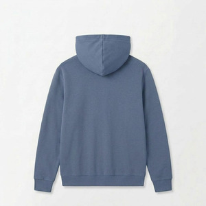 Men's Blue Hooded Tracksuit Full Sleeve Solid Color Casual Sweatshirt And Pants <b>Set</b> With Side Pockets Elastic Waist Regular Fit - Product Image 5