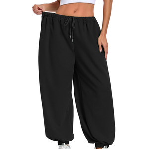 Pantalones deportivos de algodón suave para mujer, pantalones de chándal de corte cómodo, pantalones deportivos lisos con logotipo personalizado, ropa de gimnasio para mujer - Product Image 3