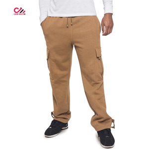 Pantalon cargo ample en coton gris foncé pour homme CARE MASTER, taille élastique avec cordon de serrage, pantalon décontracté à plusieurs poches, vêtements d'automne - Product Image 3