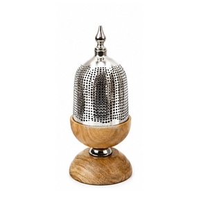 Brûleur d'encens avec couvercle perforé en métal, base en bois d'acacia, diffuseur d'aromathérapie longue durée pour toutes les saisons - Product Image 4
