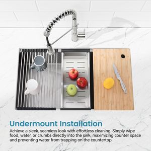 Lavello da Cucina Artigianale in Acciaio Inox 84x48 cm, Vasca Singola Sottopiano con Tagliere e Scolapiatti, Colore Nero - Product Image 5