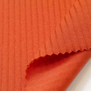 Tela de Punto Grueso Francesa Personalizada, 57% Algodón, 38% Poliéster, 5% Elastano, Elástica, Lisa, Oscura, CVC RIB para Niñas - Product Image 2