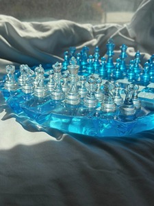 Belladec Resin <b>Chess</b> Board Custom Children High Quality Clear Pigmented Artistic Handmade <b>Chess</b> Pieces Modern Luxury <b>Set</b> - Product Image 2