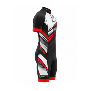 Conjunto de Jersey y Pantalones Cortos de Ciclismo para Hombre, Negro, Rojo y Blanco, Transpirable, con Estampado por Sublimación, Kit de Ciclismo de Carreras - Product Image 4