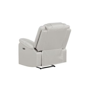 Canger Modern Contemporary LED Power <b>Recliner</b> Chair Beige with Wood and Metal Frame - Product Image 4