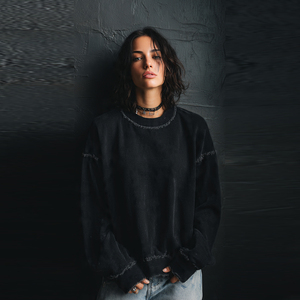 Sudaderas de invierno para mujer, estilo crop, streetwear, cuello redondo, con efecto desgastado, hombros caídos - Product Image 6