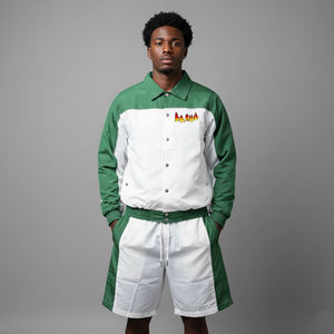 Nouvel Arrivage 2025 – Ensemble Coupe-Vent Court 100 % Nylon Grande Taille, Léger, Style Streetwear, Blocs de Couleurs, avec Logo Personnalisé Imprimé - Product Image 4