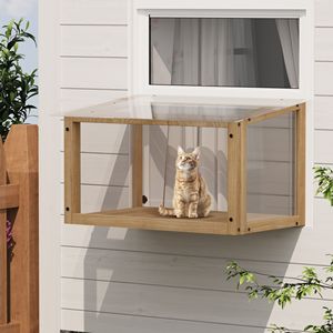 Catio per Gatti da Finestra in Legno Impermeabile per Gatti da Interno, Singolo, da Appendere alla Finestra - Product Image 1