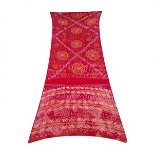 Nuevo y Moderno Sari Tradicional de Seda Bandhani para Mujer, para Bodas y Fiestas, Precio al por Mayor de Proveedor Indio - Product Image 4