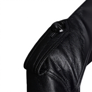 Plus Size <b>Men's</b> <b>Black</b> Leather <b>Trench</b> <b>Coat</b> Long Double Breasted Waterproof Overcoat - Product Image 6
