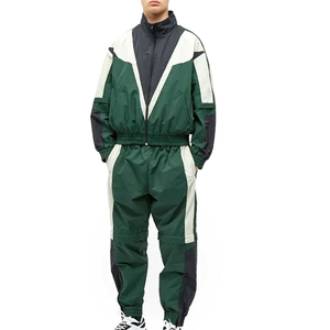 Survêtements coupe-vent élégants pour hommes, ensembles en nylon deux pièces avec fermeture élastique pour l'entraînement en extérieur, unisexes - Product Image 1