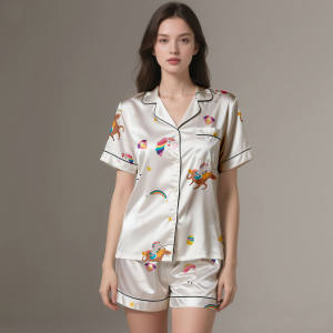 Conjunto de Pijama de Seda y Satén de Lujo para Mujer, Personalizable, Transpirable, de Manga Larga, para Primavera/Verano 2025 - Product Image 6