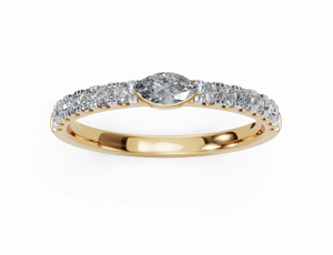 แหวนทองประดับเพชรธรรมชาติ ดีไซน์หรูหรา ทอง 9K 14K 18K สีเหลือง สีโรสโกลด์ สีขาว เครื่องประดับเพชรระยิบระยับ แหวนวงเรียบสำหรับใส่ซ้อนกัน ของขวัญวันครบรอบ - Product Image 5