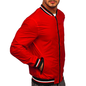 Custom <b>Mens</b> Lightweight Casual Bomber <b>Jacket</b> Reflective Crew Neck Varsity Style <b>Letter</b> Pattern Ribbed Cuffs Pullover - Product Image 1