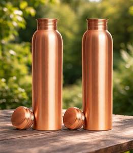 Copper Water <b>Bottle</b> With Hammered Finish Portable Travel Use With Lid <b>Vintage</b> Design copper <b>bottle</b> - Product Image 6