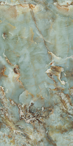 Azulejos de Porcelana Vitrificada con Diseño de Mármol Verde de 800X1600 mm para Piso y Pared, Acabado Brillante, Interior y Exterior Moderno - Product Image 4