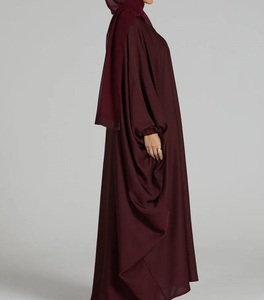 Top Quality Wholesale Dubai Abaya 2026 Turkish Modest <b>Kaftan</b> Kimono Elegant Bat Sleeve Chiffon Silk Abaya For Womens Muslim - Product Image 5