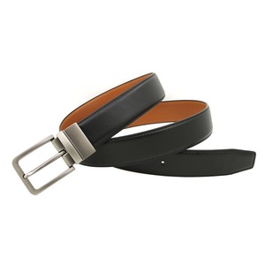 Ceinture pour homme en alliage avec boucle à ardillon, double face, personnalisable, en cuir véritable, écologique, respirante, légère, largeur 3,5 cm - Product Image 2