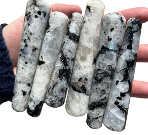 Wholesale Natural Gemstone Carved Feng Shui Flashy <b>Rainbow</b> Moonstone Smooth Massage Wand Yoni <b>Dildo</b> for Home Decoration and Love - Product Image 4