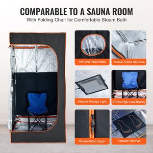 Kit de Sauna Personal portátil de tamaño completo de 1400W, Control remoto para Spa en casa, desintoxicación, terapia corporal calmante calentada por infrarrojos, incluye - Product Image 6