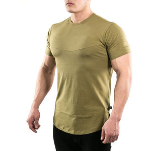 Men's High Quality 100% Cotton Loose Fit Gym Sport T-Shirt Breathable Quick Dry Sweat <b>Wicking</b> Short Sleeve - Product Image 1