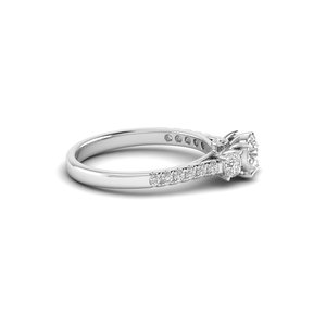 AJRETAIL Anillo de diamante cultivado en laboratorio de 1,01 quilates Oro blanco tachonado E Color VS1 Clarity IGI Certificado para compromiso - Product Image 2