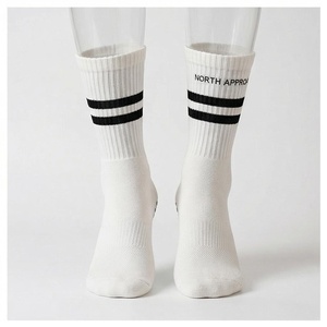 Chaussettes NORTH APPROACH pour adultes, en coton rayé blanc, respirantes, décontractées, pour la saison printanière - Product Image 1