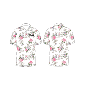 เสื้อโปโลพิมพ์ลายดอกไม้สำหรับผู้ชาย เสื้อโปโลแขนสั้นลำลอง ทรงปกติ โลโก้ด้านหน้า เหมาะสำหรับใส่ในฤดูร้อน - Product Image 4