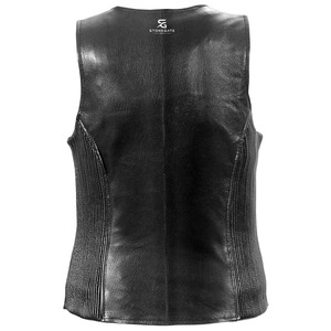 <b>Women</b> Leather Vintage Biker Motorcycle Vest Slim Fit Sleeveless <b>Waistcoat</b> Stylish V Neck Outerwear Windproof Casual Fashion - Product Image 4
