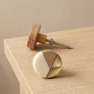 <b>Gold</b> Stripe Ivory White Resin Wooden Bone Horn Brass Modern Cabinet Knobs Dresser <b>Drawer</b> <b>Pulls</b> Hospital Living Room Kitchen - Product Image 1
