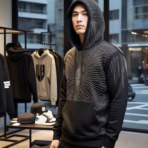 Sweats à capuche et sweatshirts pour hommes en strass polaire personnalisé Vestes Sweat à capuche avec fermeture éclair pour tout le corps Sweat à capuche avec fermeture éclair pour hommes - Product Image 2