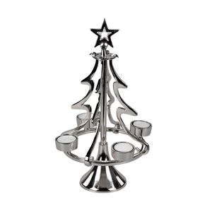 Ensemble de 3 bougeoirs en aluminium de style nordique avec finition dorée polie pour Noël, Pâques, l'éclairage et la décoration - Product Image 2